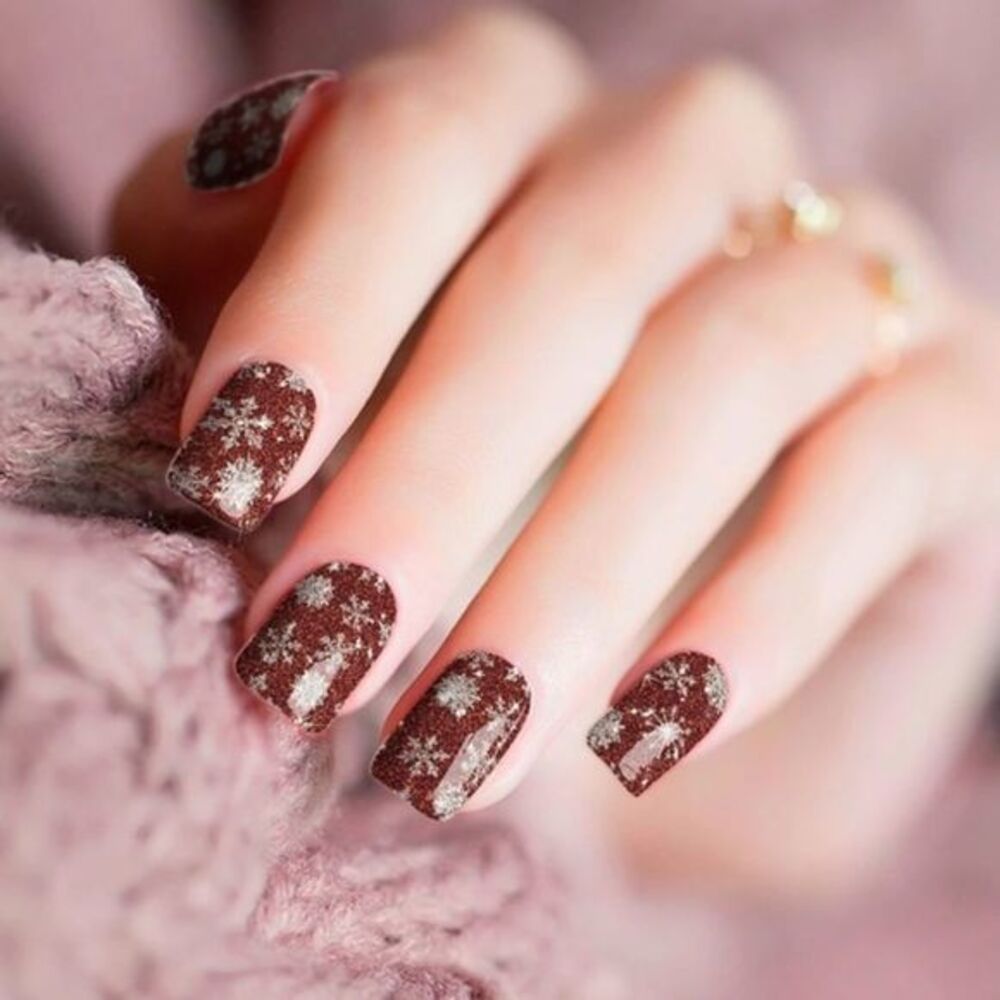 Colour Flash- “Glitter Snow” Silver Glitter Snowflakes on a Red Glitter base